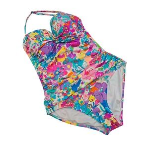 Anne Cole Signature Women's Multi-Color Floral Twist Front One-Piece Swimsuit 12